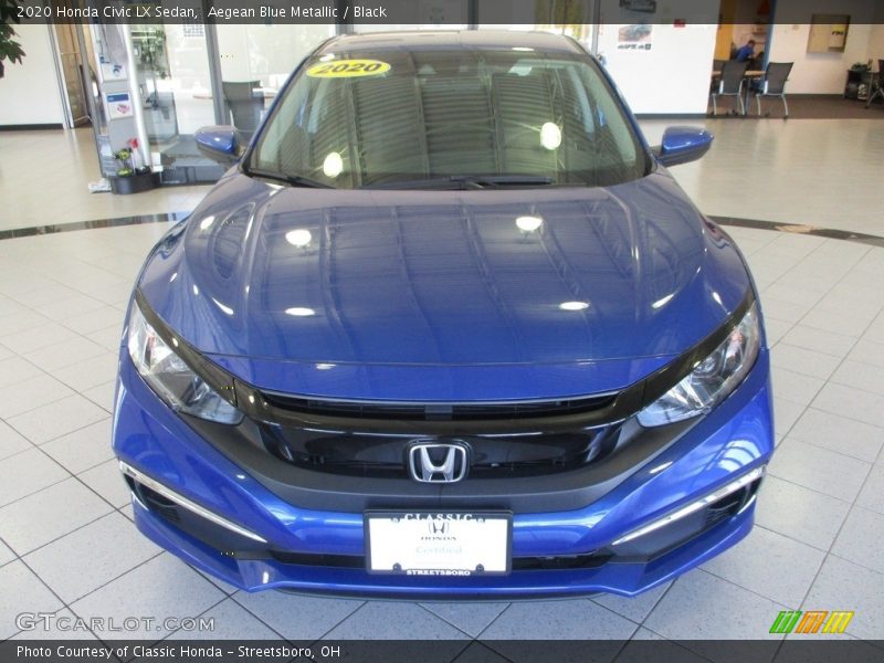 Aegean Blue Metallic / Black 2020 Honda Civic LX Sedan