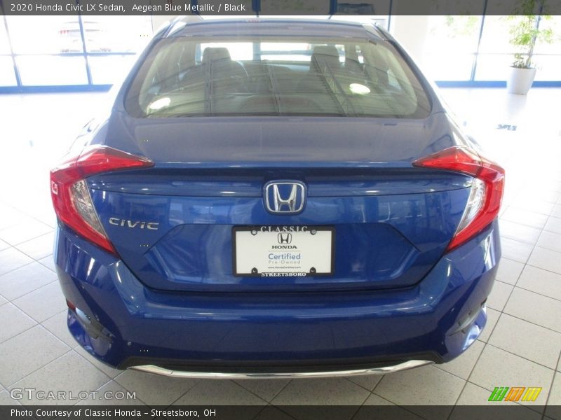 Aegean Blue Metallic / Black 2020 Honda Civic LX Sedan