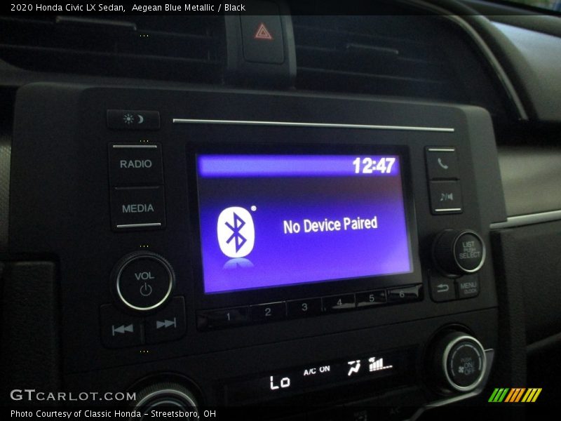 Aegean Blue Metallic / Black 2020 Honda Civic LX Sedan