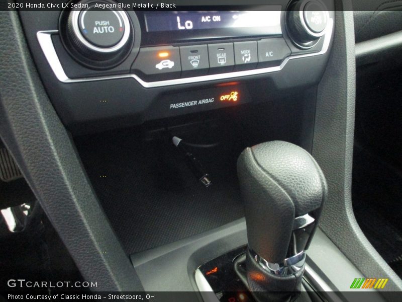 Aegean Blue Metallic / Black 2020 Honda Civic LX Sedan