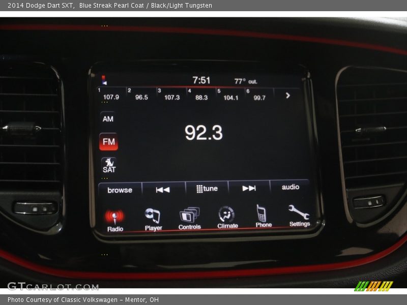 Blue Streak Pearl Coat / Black/Light Tungsten 2014 Dodge Dart SXT