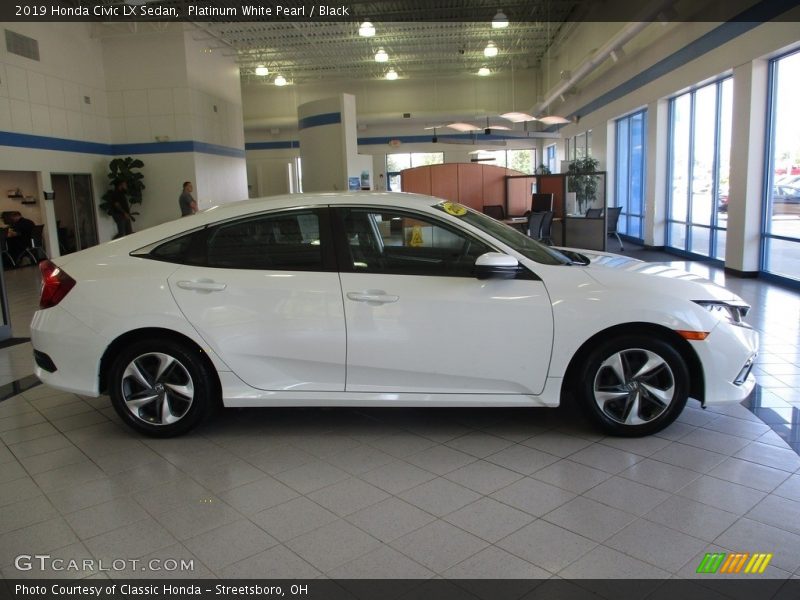 Platinum White Pearl / Black 2019 Honda Civic LX Sedan
