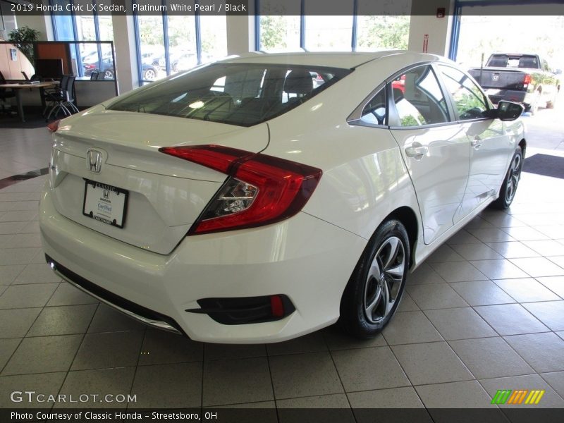 Platinum White Pearl / Black 2019 Honda Civic LX Sedan