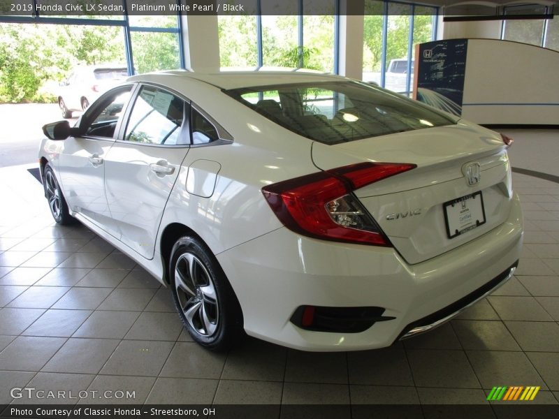 Platinum White Pearl / Black 2019 Honda Civic LX Sedan
