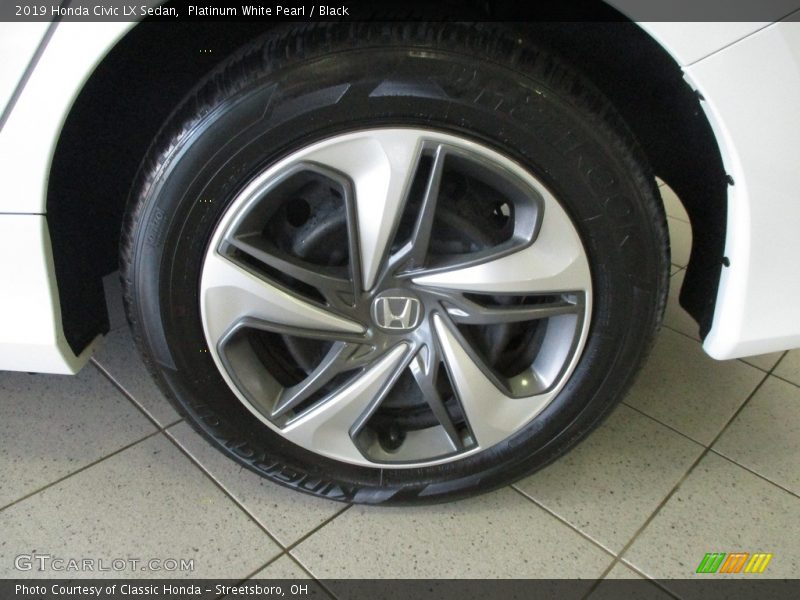 Platinum White Pearl / Black 2019 Honda Civic LX Sedan