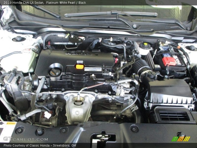 Platinum White Pearl / Black 2019 Honda Civic LX Sedan