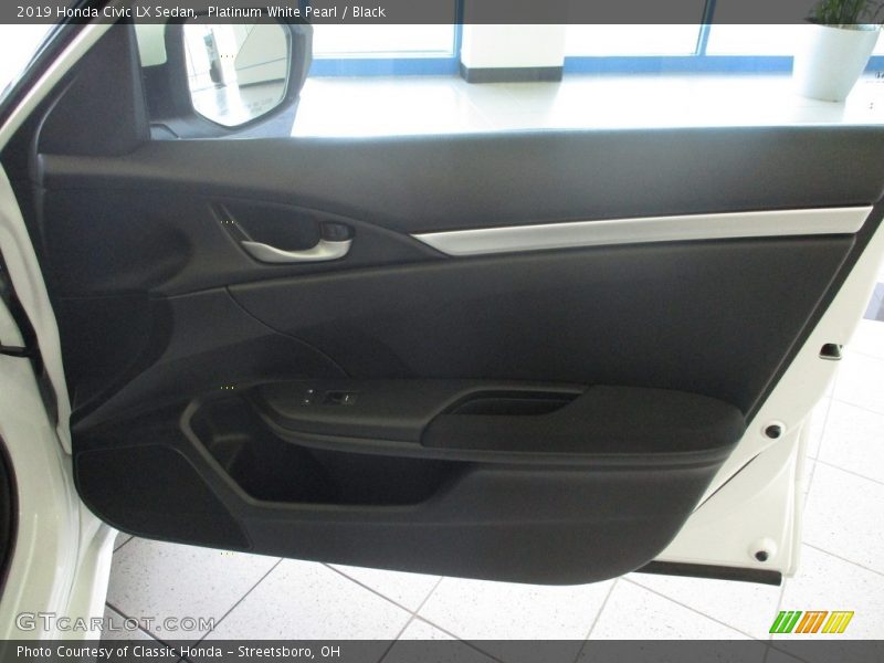 Platinum White Pearl / Black 2019 Honda Civic LX Sedan