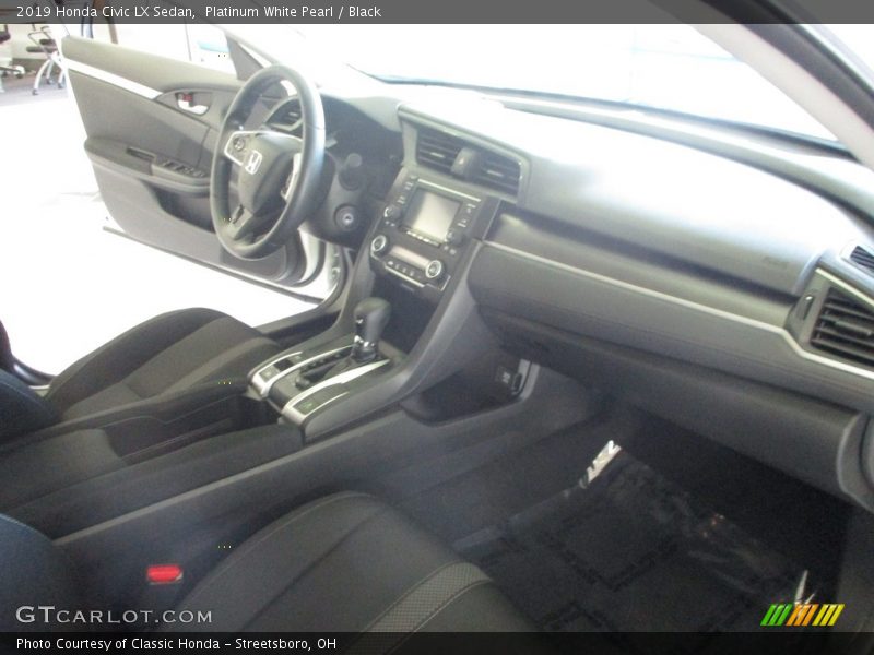 Platinum White Pearl / Black 2019 Honda Civic LX Sedan