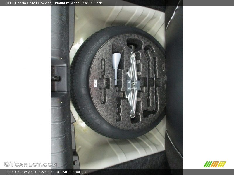 Platinum White Pearl / Black 2019 Honda Civic LX Sedan