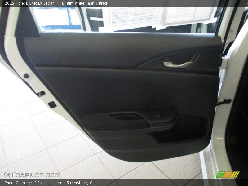 Platinum White Pearl / Black 2019 Honda Civic LX Sedan