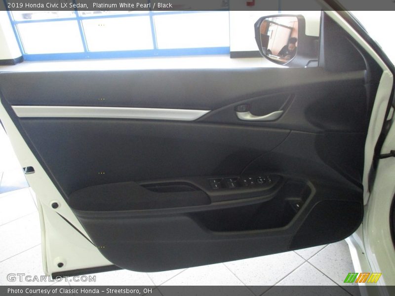 Platinum White Pearl / Black 2019 Honda Civic LX Sedan