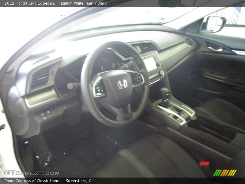 Platinum White Pearl / Black 2019 Honda Civic LX Sedan