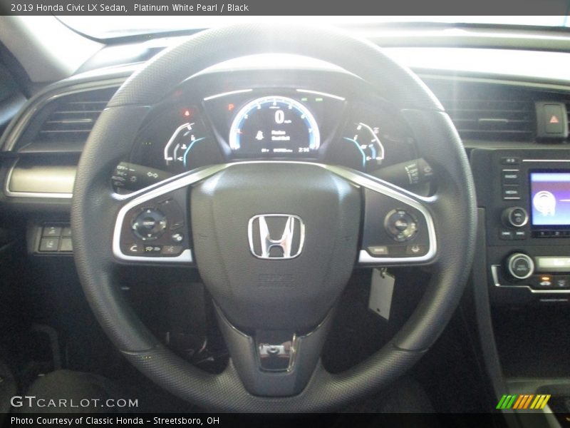 Platinum White Pearl / Black 2019 Honda Civic LX Sedan