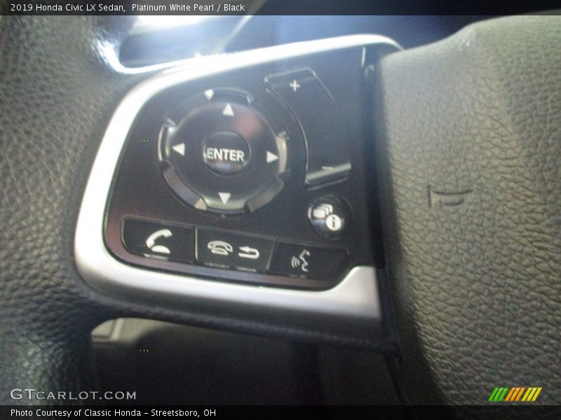Platinum White Pearl / Black 2019 Honda Civic LX Sedan
