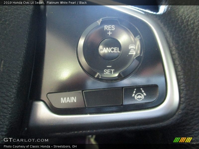 Platinum White Pearl / Black 2019 Honda Civic LX Sedan