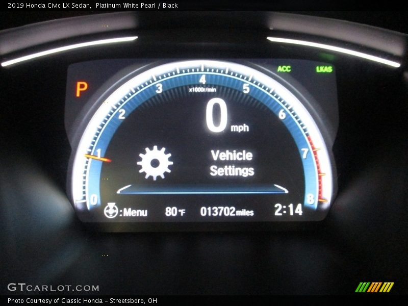 Platinum White Pearl / Black 2019 Honda Civic LX Sedan