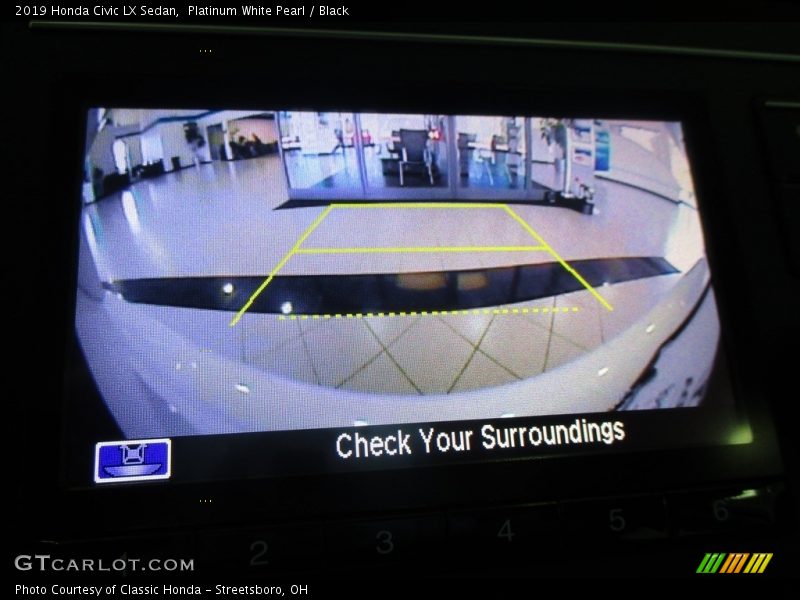 Platinum White Pearl / Black 2019 Honda Civic LX Sedan