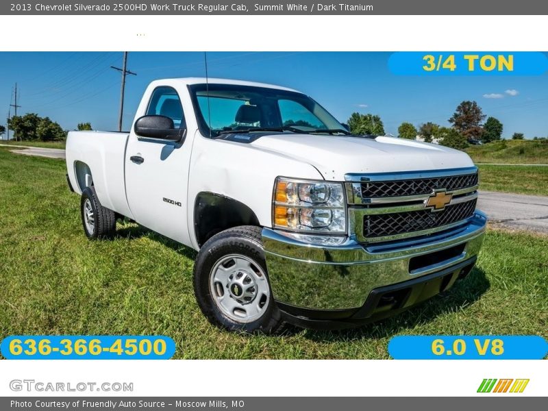 Summit White / Dark Titanium 2013 Chevrolet Silverado 2500HD Work Truck Regular Cab