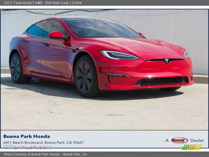 Red Multi-Coat / Creme 2022 Tesla Model S AWD