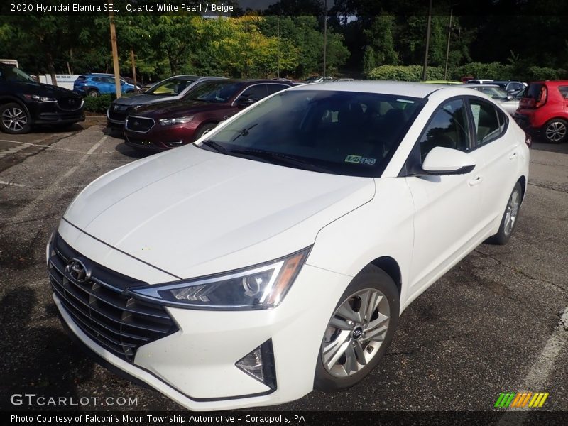 Quartz White Pearl / Beige 2020 Hyundai Elantra SEL