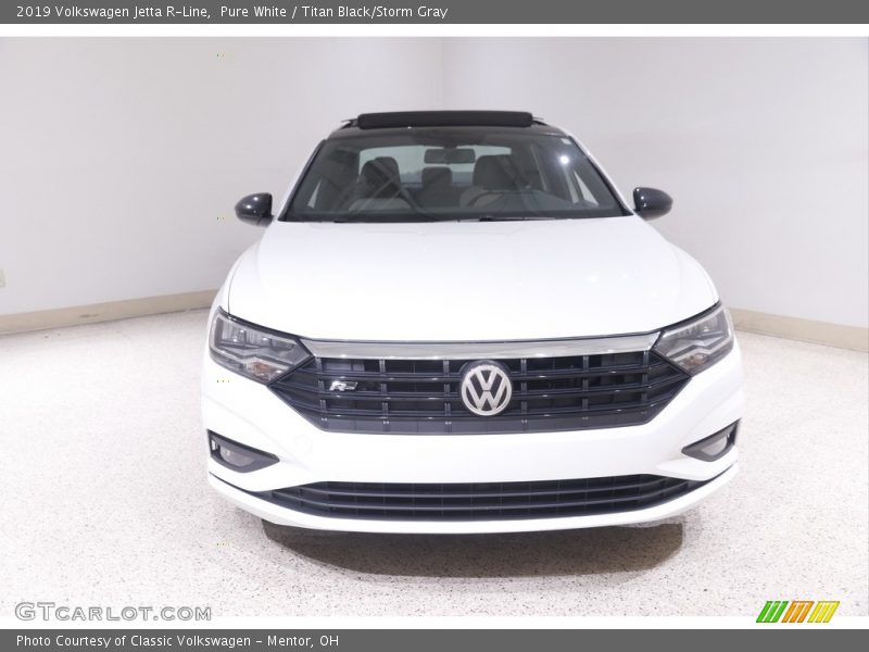 Pure White / Titan Black/Storm Gray 2019 Volkswagen Jetta R-Line