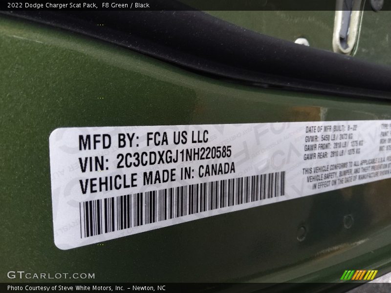 F8 Green / Black 2022 Dodge Charger Scat Pack