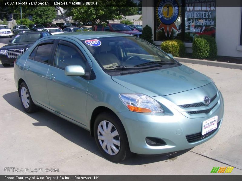 Jade Sea Metallic / Bisque 2007 Toyota Yaris Sedan