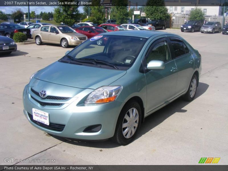 Jade Sea Metallic / Bisque 2007 Toyota Yaris Sedan