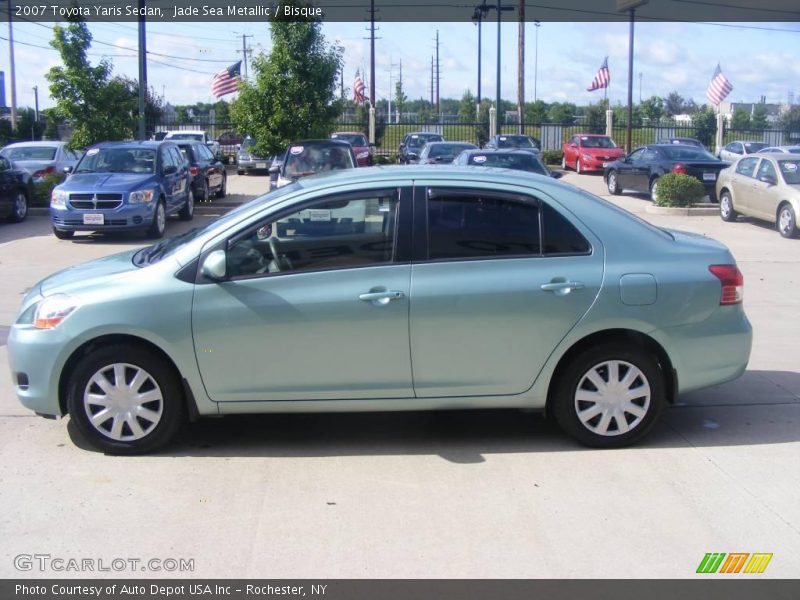 Jade Sea Metallic / Bisque 2007 Toyota Yaris Sedan