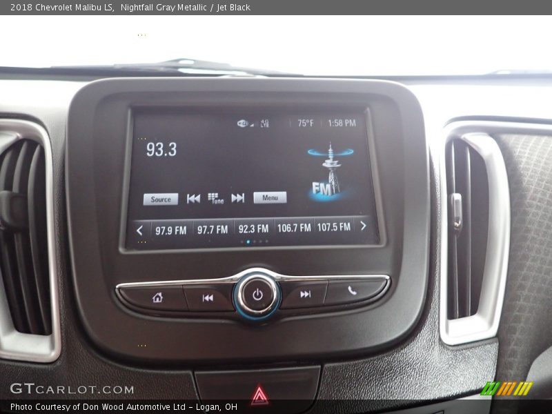 Nightfall Gray Metallic / Jet Black 2018 Chevrolet Malibu LS