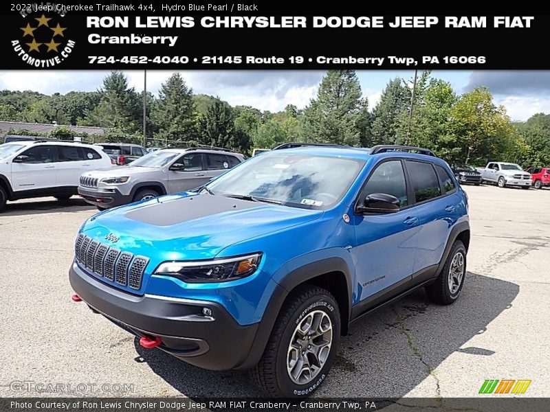 Hydro Blue Pearl / Black 2022 Jeep Cherokee Trailhawk 4x4
