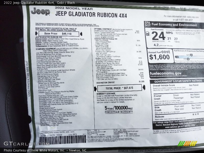 Gobi / Black 2022 Jeep Gladiator Rubicon 4x4