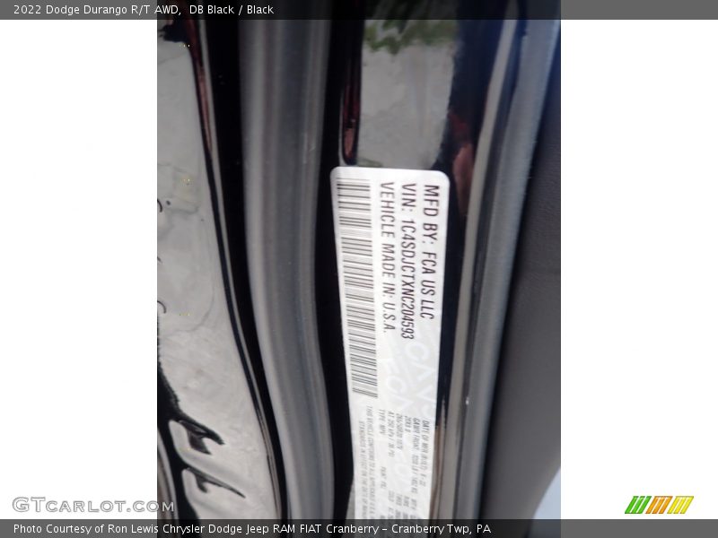 DB Black / Black 2022 Dodge Durango R/T AWD