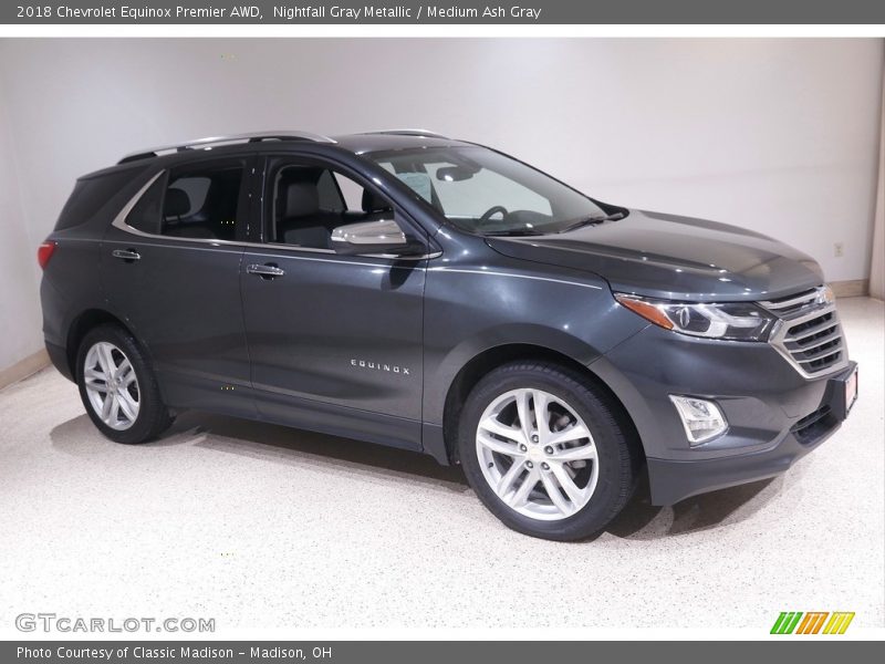 Nightfall Gray Metallic / Medium Ash Gray 2018 Chevrolet Equinox Premier AWD