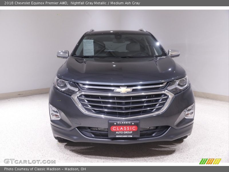 Nightfall Gray Metallic / Medium Ash Gray 2018 Chevrolet Equinox Premier AWD