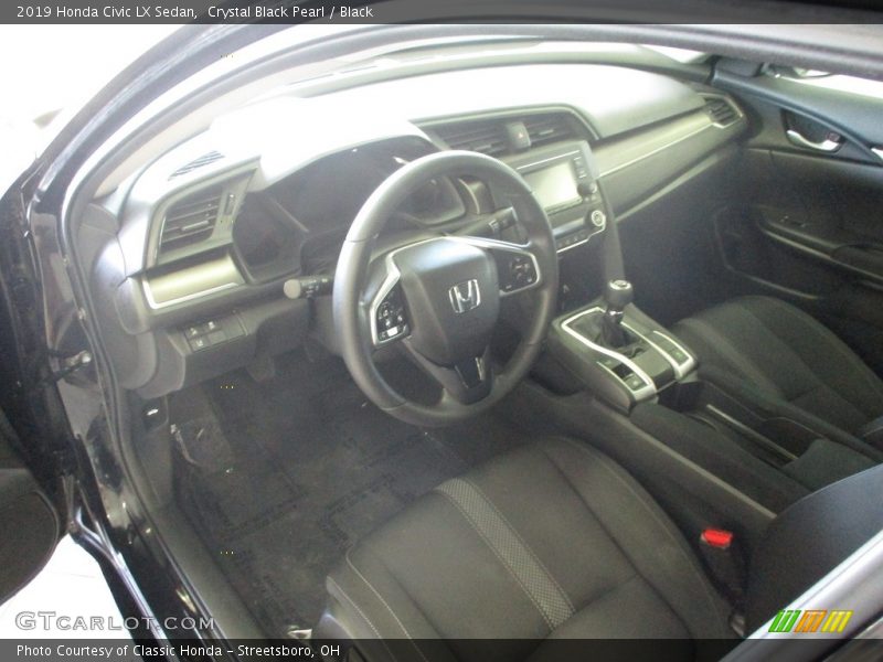 Crystal Black Pearl / Black 2019 Honda Civic LX Sedan