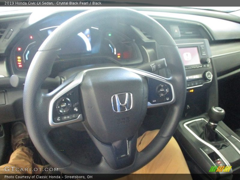 Crystal Black Pearl / Black 2019 Honda Civic LX Sedan
