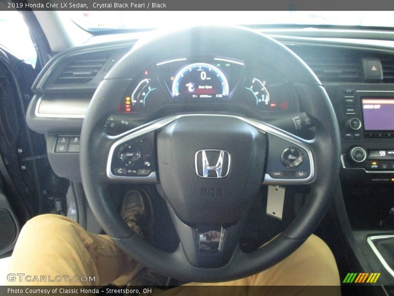 Crystal Black Pearl / Black 2019 Honda Civic LX Sedan