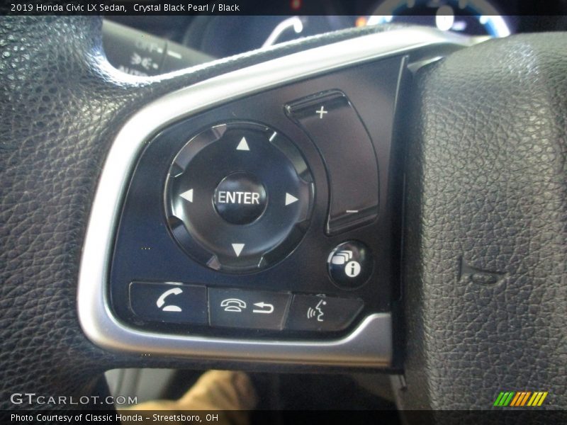 Crystal Black Pearl / Black 2019 Honda Civic LX Sedan