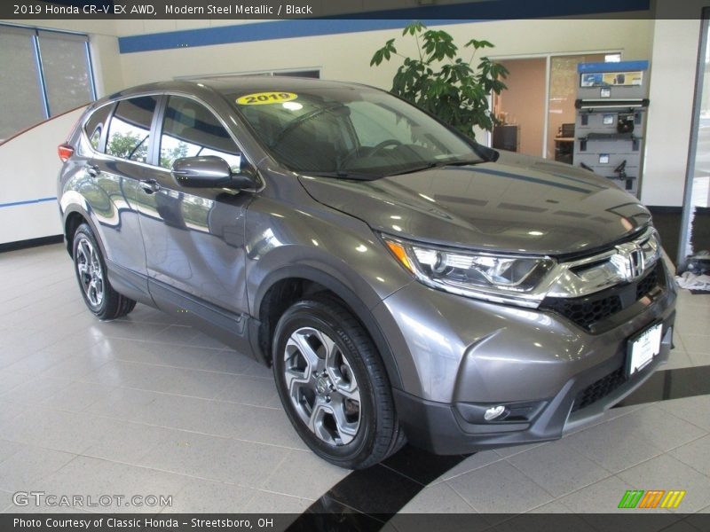 Modern Steel Metallic / Black 2019 Honda CR-V EX AWD
