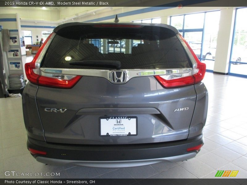 Modern Steel Metallic / Black 2019 Honda CR-V EX AWD