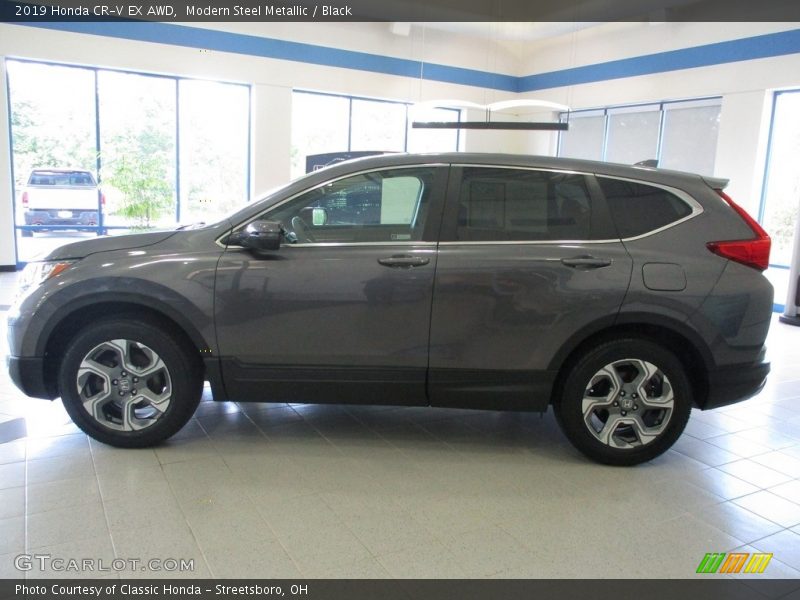 Modern Steel Metallic / Black 2019 Honda CR-V EX AWD
