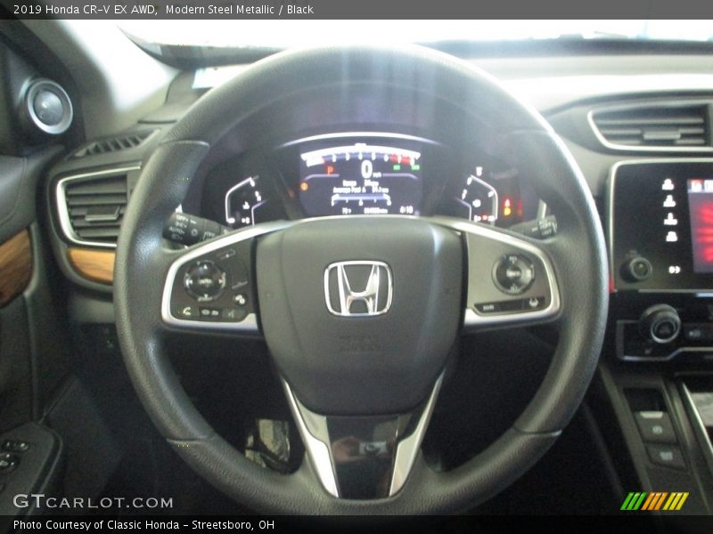 Modern Steel Metallic / Black 2019 Honda CR-V EX AWD