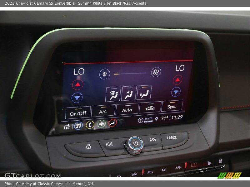 Controls of 2022 Camaro SS Convertible