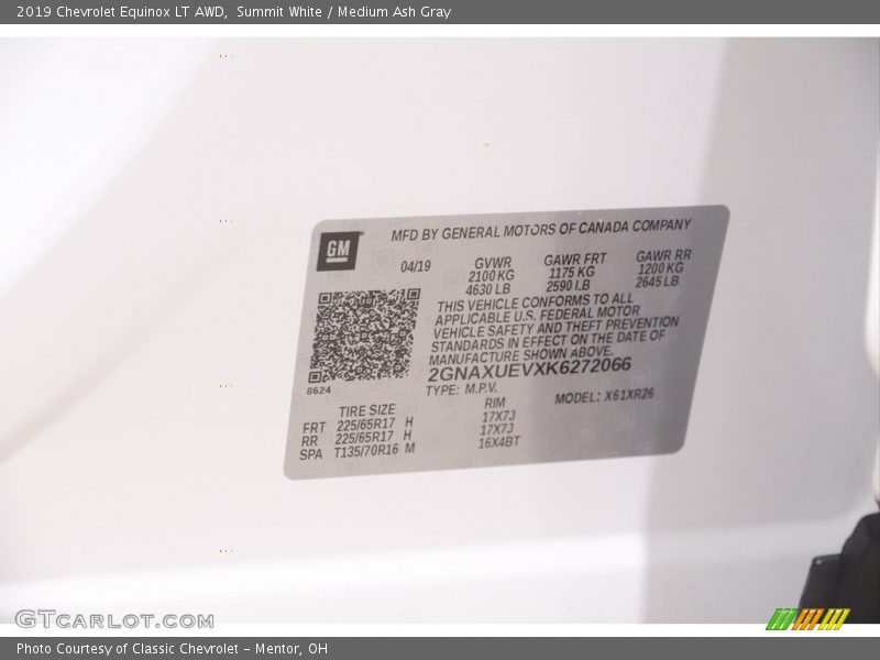 Summit White / Medium Ash Gray 2019 Chevrolet Equinox LT AWD