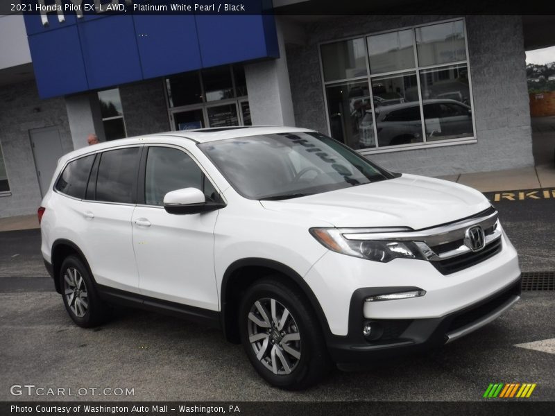 Platinum White Pearl / Black 2021 Honda Pilot EX-L AWD