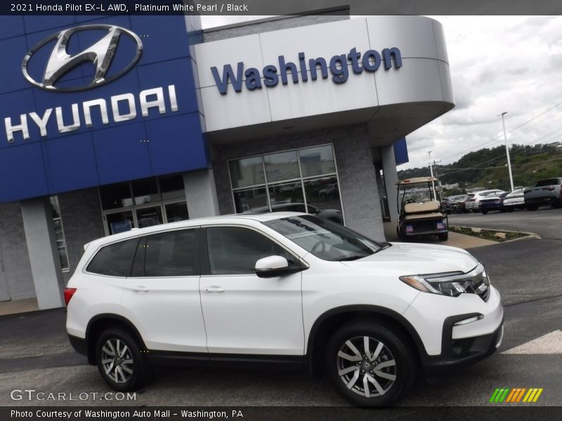 Platinum White Pearl / Black 2021 Honda Pilot EX-L AWD