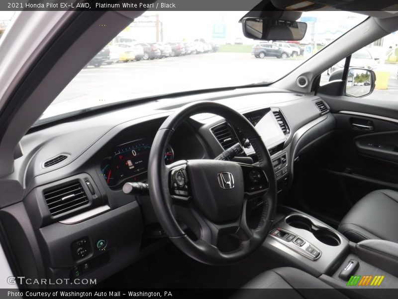 Platinum White Pearl / Black 2021 Honda Pilot EX-L AWD