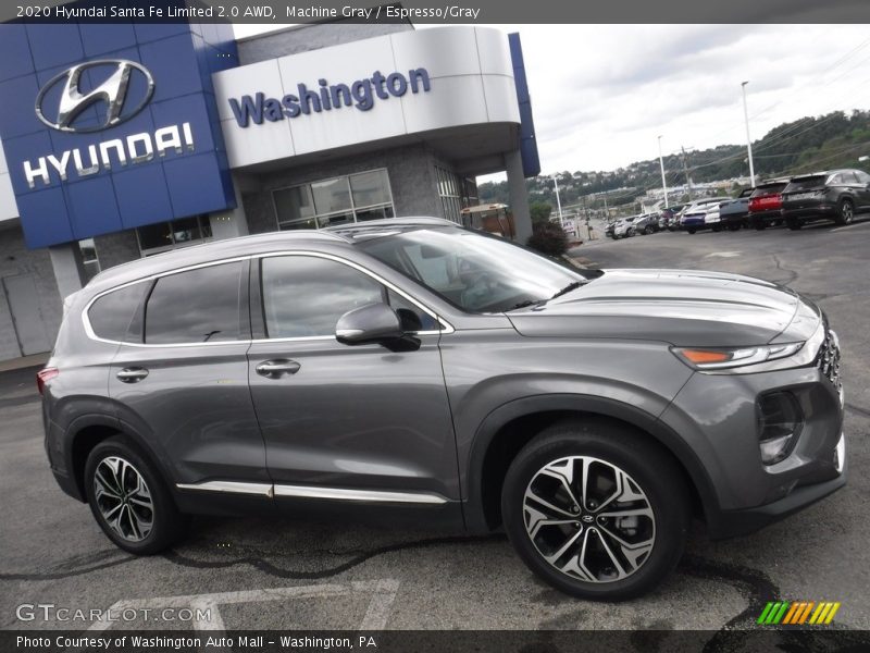 Machine Gray / Espresso/Gray 2020 Hyundai Santa Fe Limited 2.0 AWD