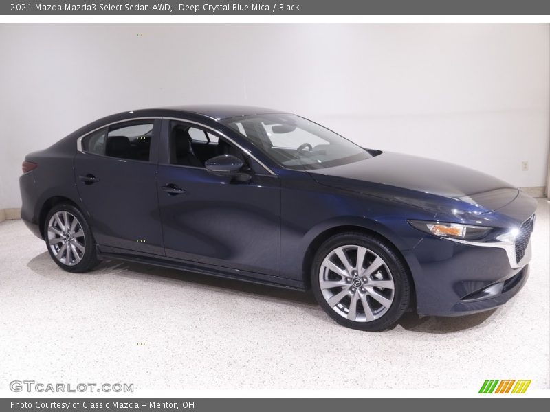 Deep Crystal Blue Mica / Black 2021 Mazda Mazda3 Select Sedan AWD